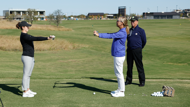 Cheryl Anderson, PGA / LPGA, teaches a drill at PGA Frisco. 