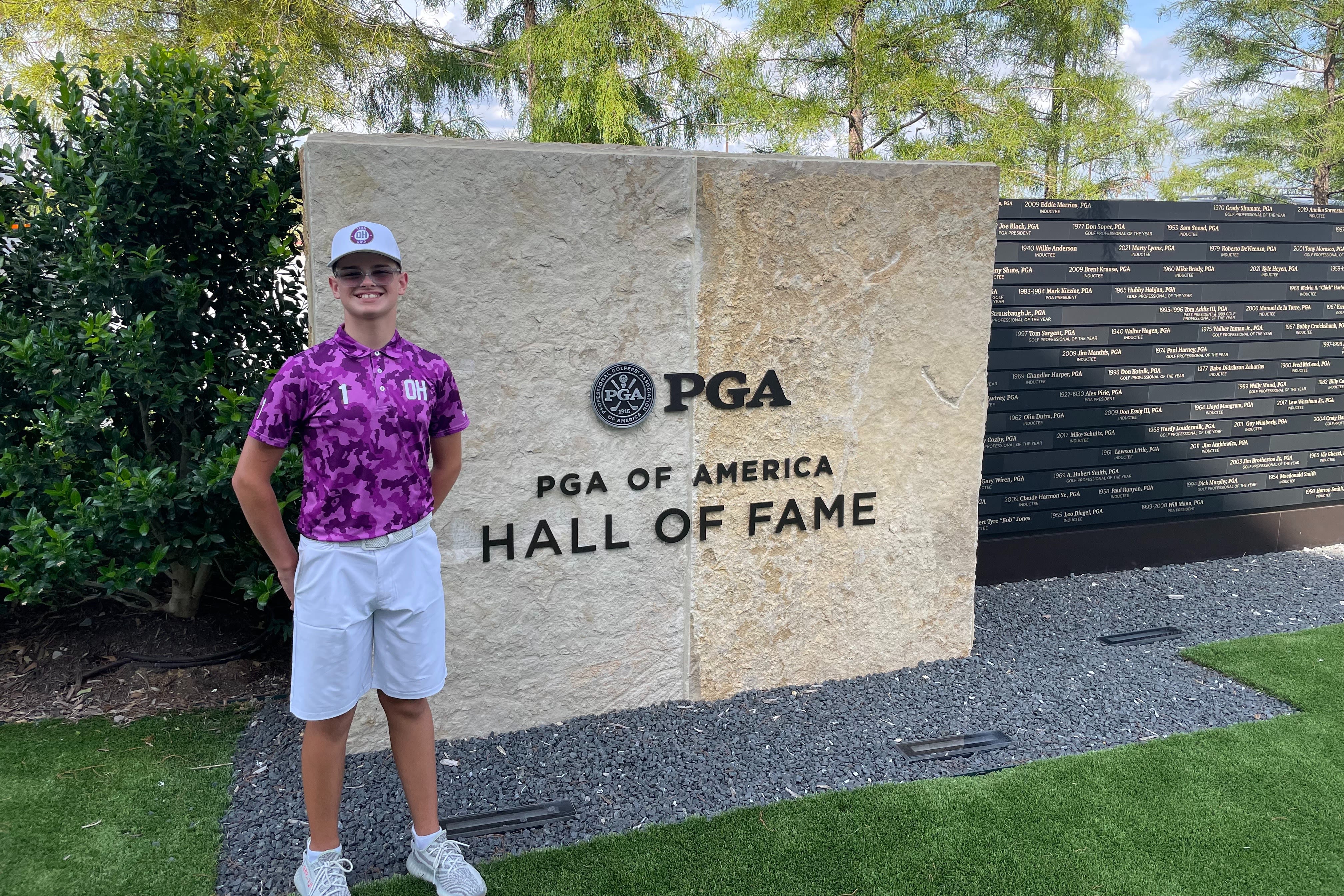 Peters at the PGA of America Hall of Fame Garden.