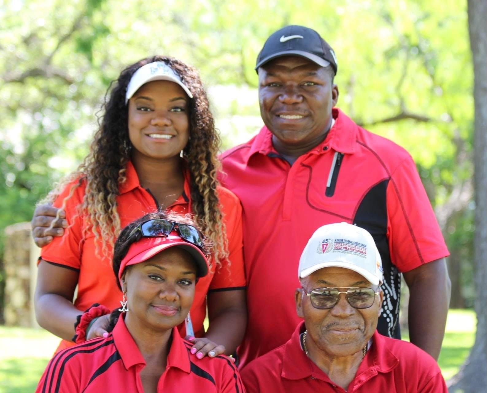 Paul Millsap PGA WORKS fellow Destany Hall & her family out on the course. 