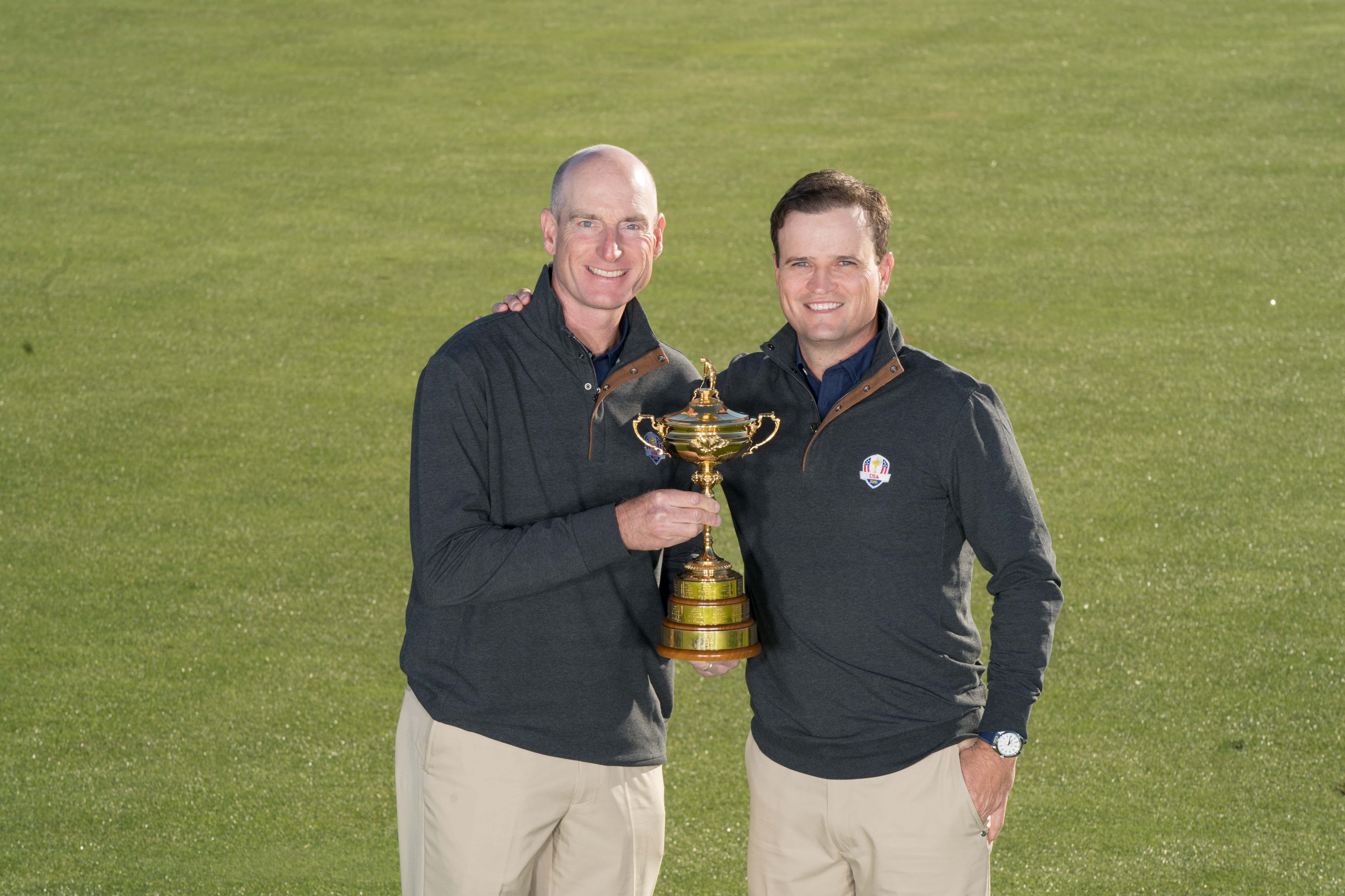 Furyk with 2023 U.S. Ryder Cup Captain Zach Johnson.