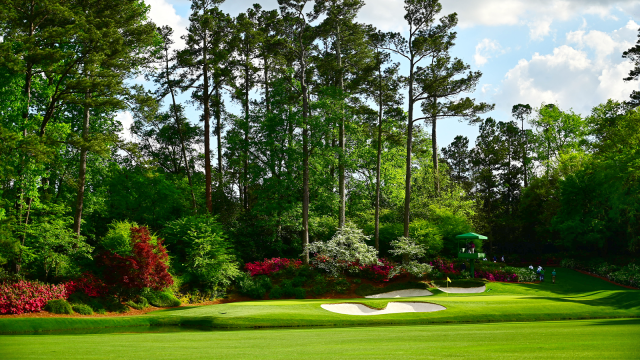 Scenic view of No 12 green at Augusta National. Augusta, GA (Photo by Kohjiro Kinno /Sports Illustrated via Getty Images)