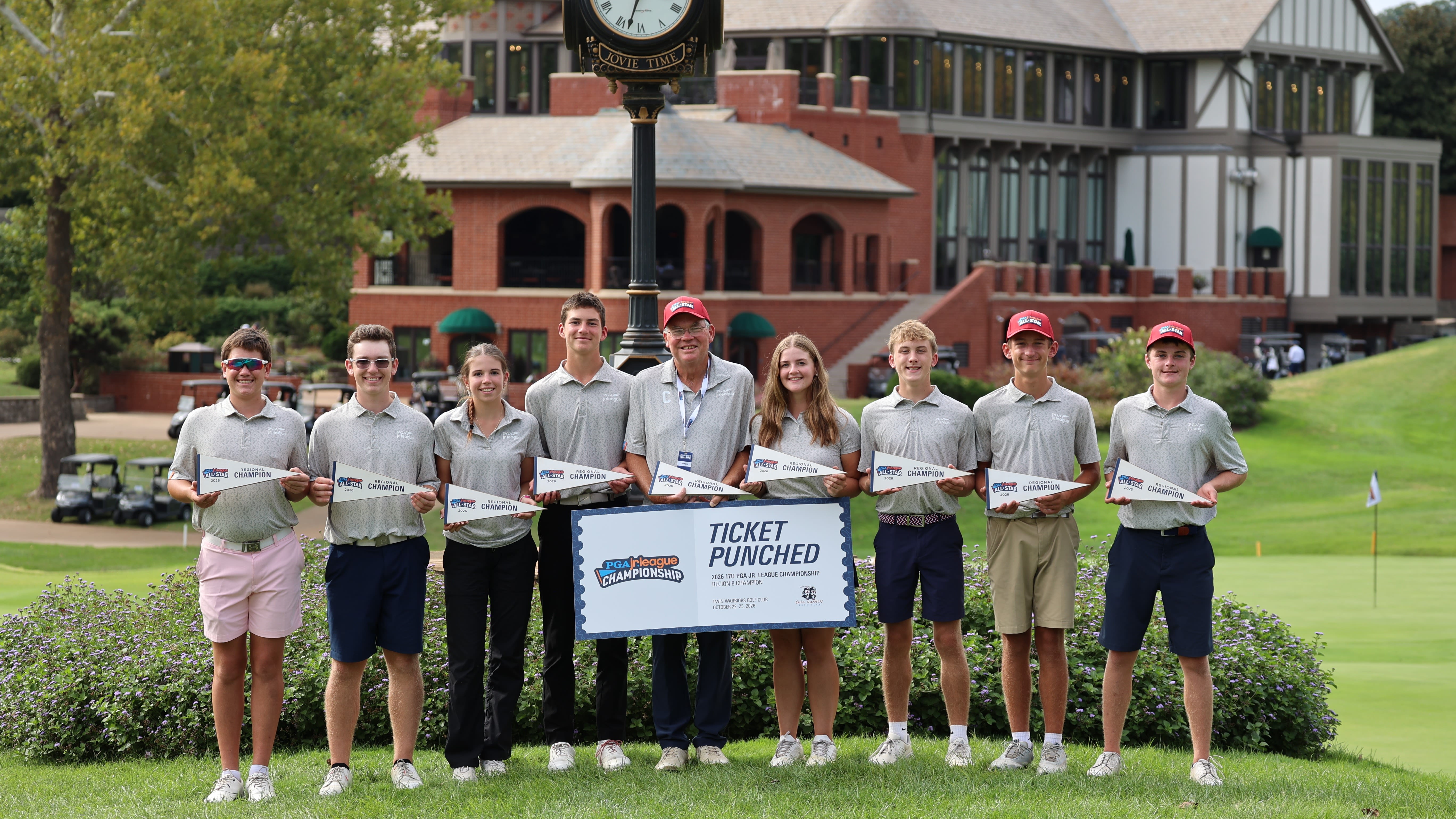 Team Gateway following their win at the PGA Jr. League Regional at Country Club of St. Albans on Sept. 27, 2026.