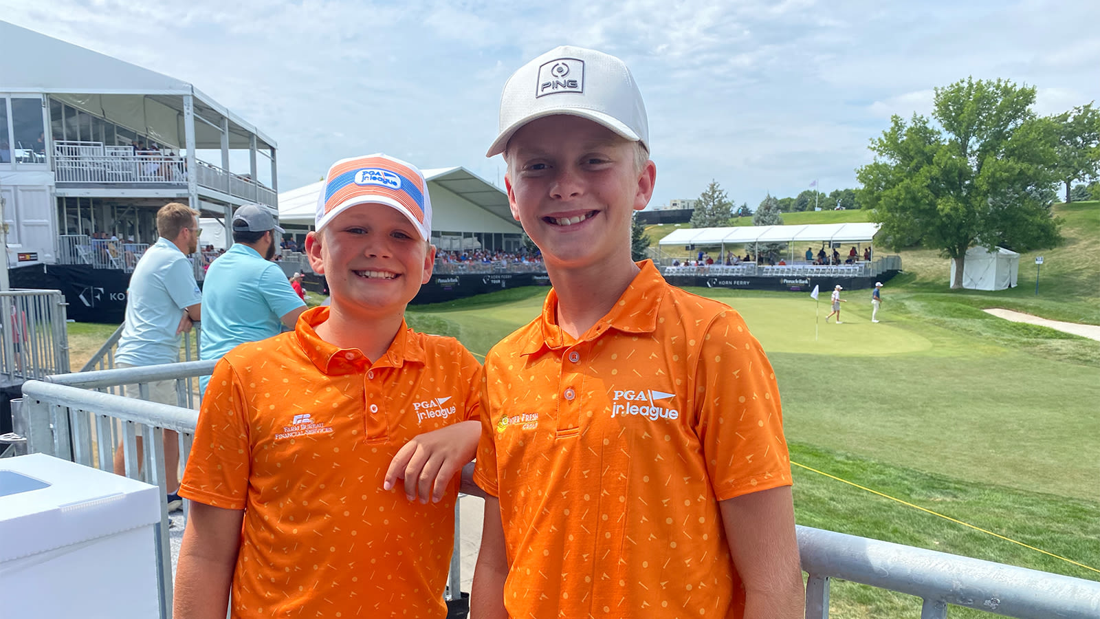 Players from the PGA Jr. League Nebraska PGA Section Championship get inspired by watching the Korn Ferry Tour players compete on the same course as them. 