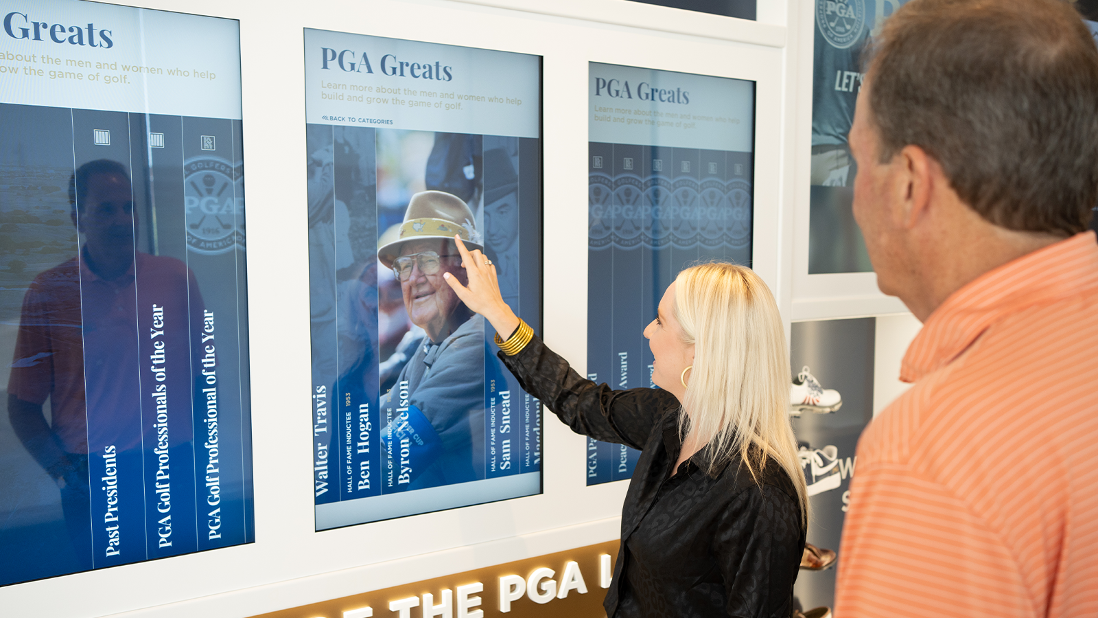 Staff interact with the display inside of the PGA Frisco Campus on August 17, 2022 in Frisco, Texas. (Photo by The Mamones LLC/PGA of America)

