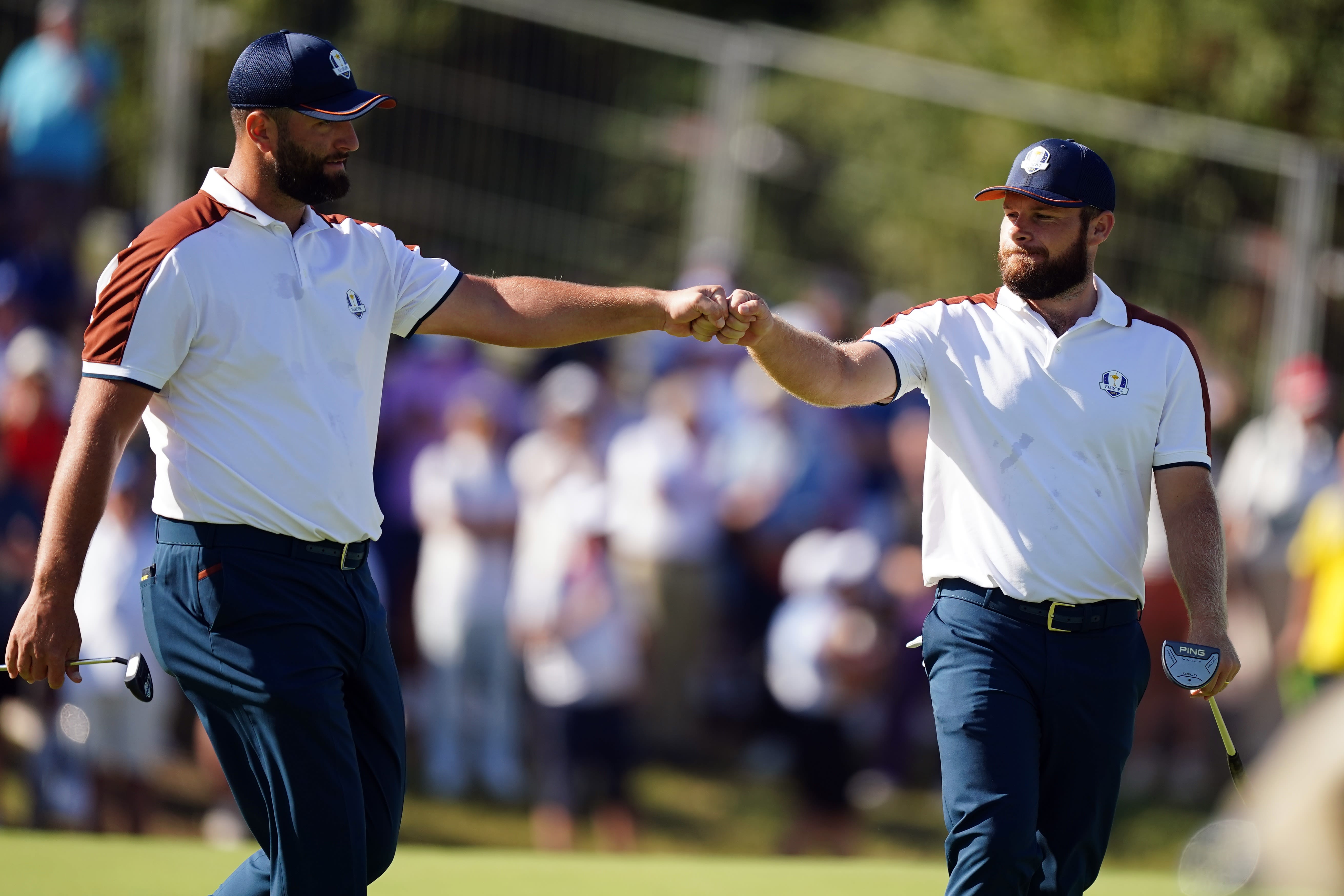 Jon Rahm and Tyrrell Hatton. (Getty Images)