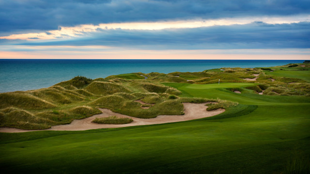 The 14th hole of the Straits Course at Whistling Straits.