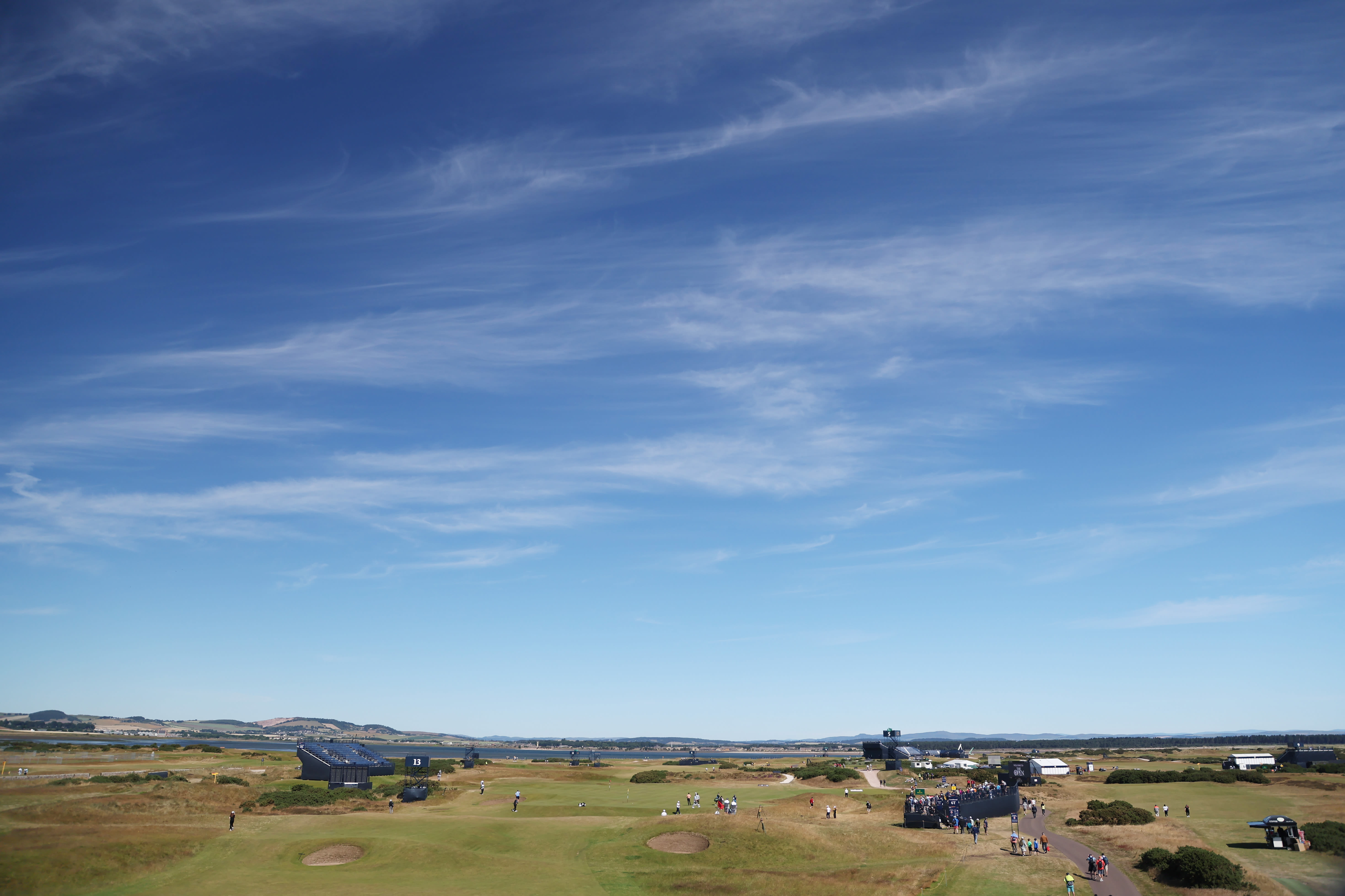 A general view of the 13th hole during a practice round prior to The 150th Open at St Andrews Old Course.