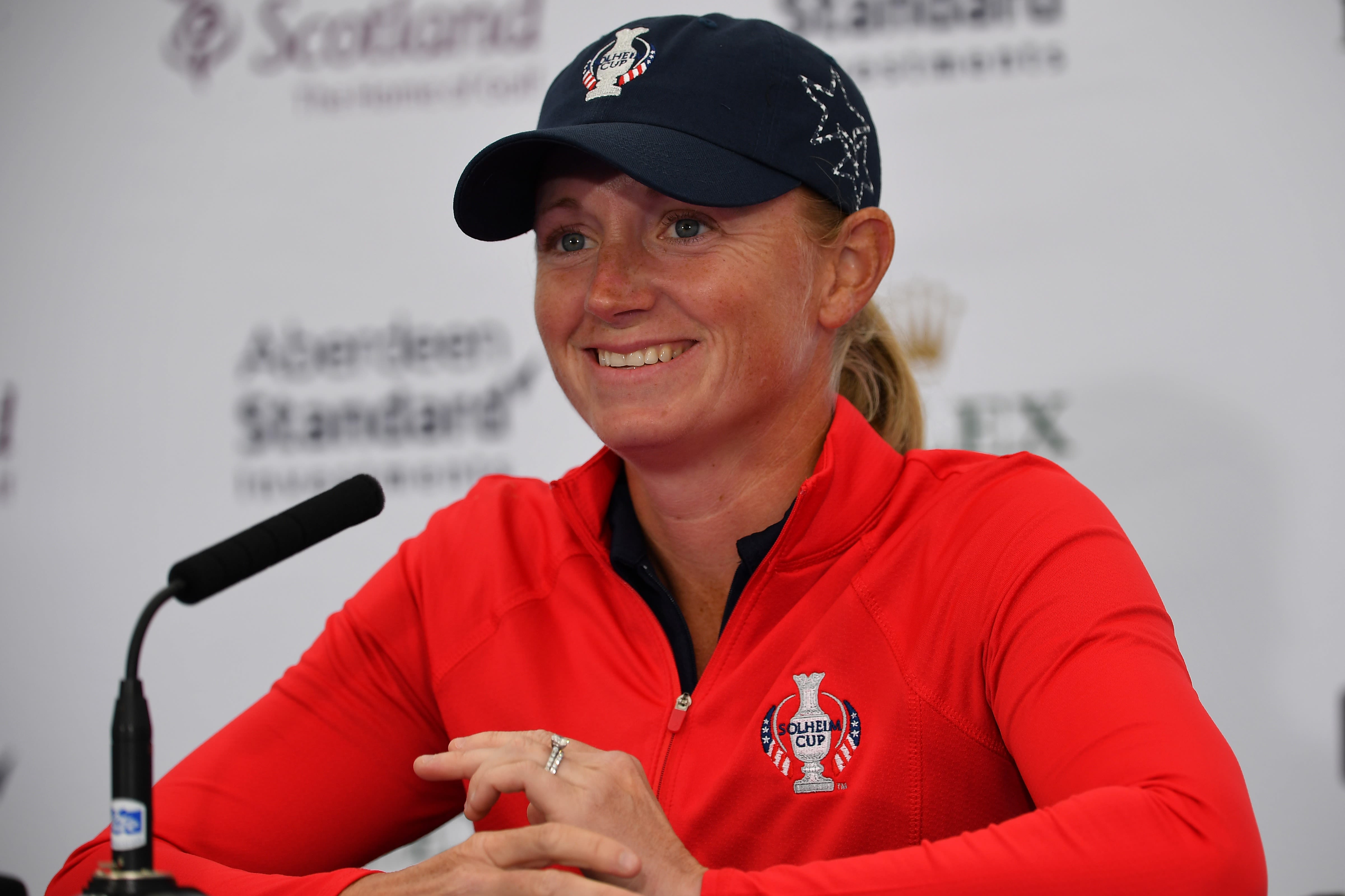 Stacy Lewis of Team USA prior to the start of The Solheim Cup at Gleneagles on September 10, 2019 in Auchterarder, Scotland. (Photo by Stuart Franklin/Getty Images