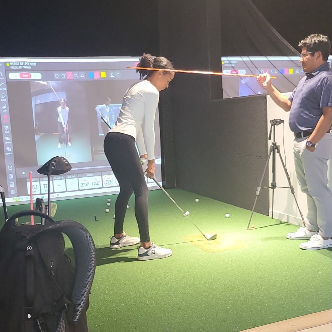 Angel and Alysa together in the studio.