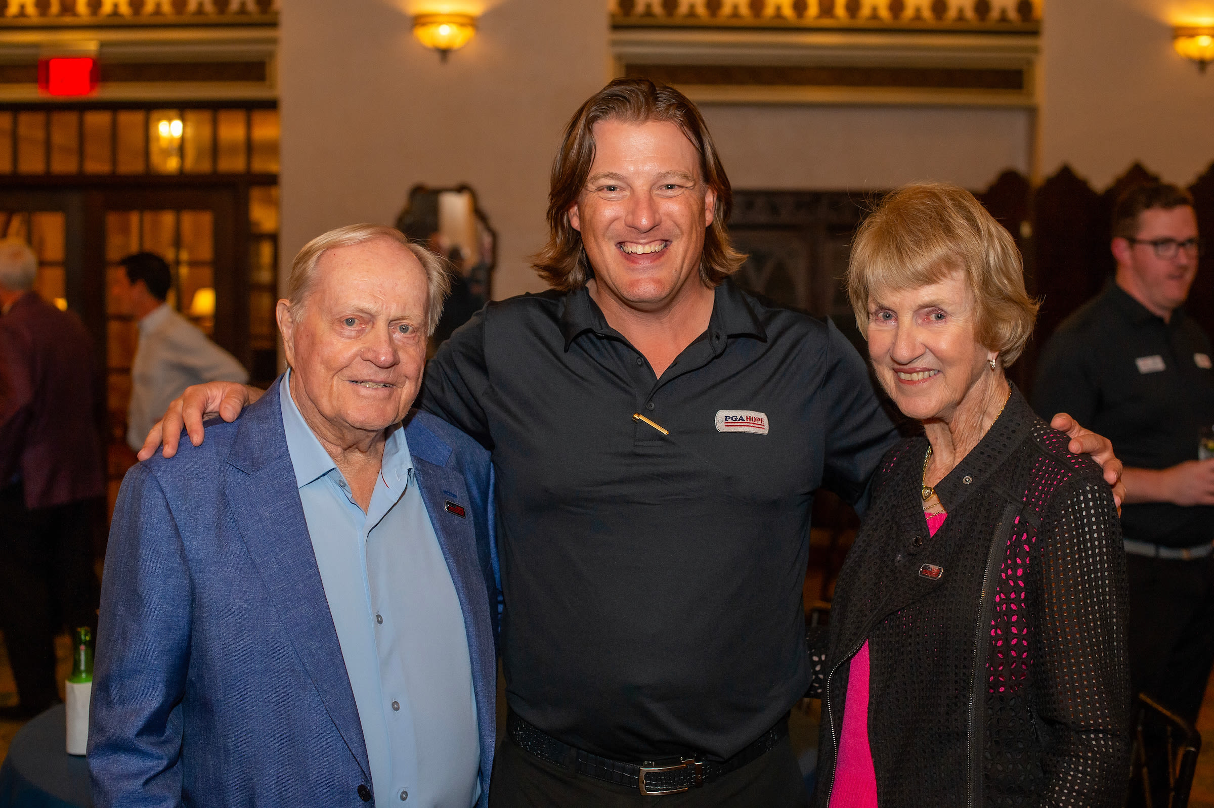 Garner with Jack and Barbara Nicklaus.