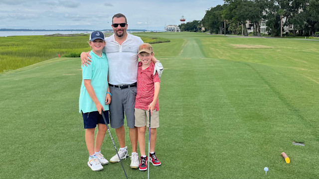 Wyatt out on the course.