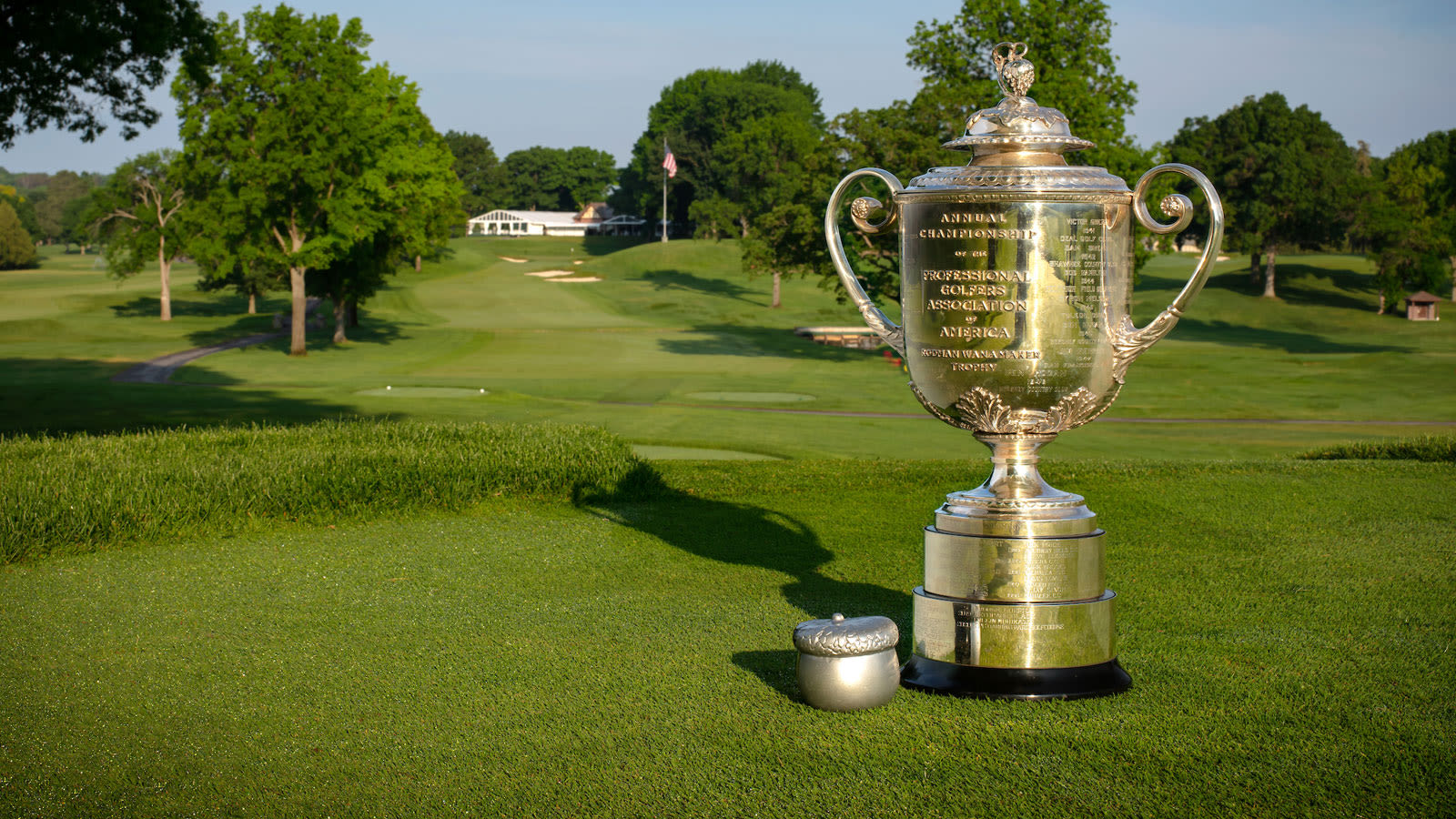 The Wanamaker Trophy at Oak Hill Country Club.