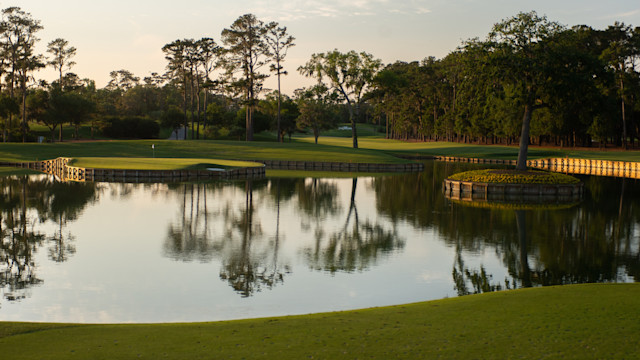 The 17th hole at TPC Sawgrass.