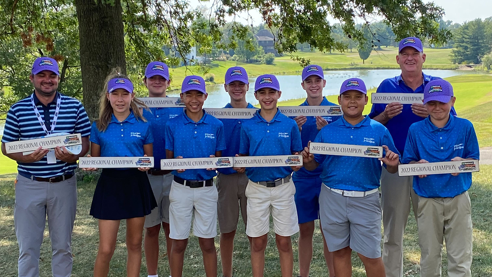 The All-Stars from Cog Hill Ravines are the 13u Champions at the National Car Rental PGA Jr. League Regional at Oxmoor Country Club in Louisville, Kentucky. 