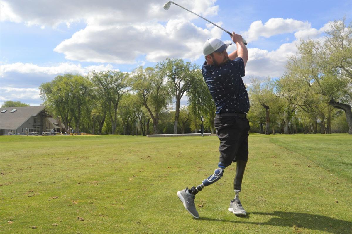 Cutter on the driving range. (Photo courtesy of 406 Mt Sports)