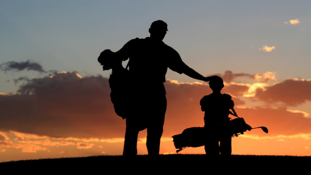 A parent child at Sunset