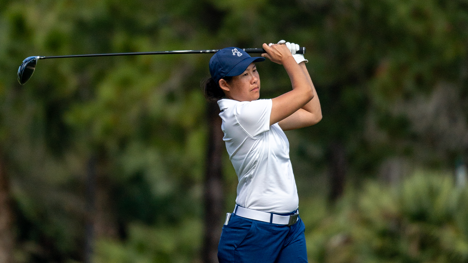 Sandra Changkija tees off on the second hole of the Wanamaker Course during the final round of the 2021 Women's Stroke Play Championship at PGA Golf Club on February 16, 2021 in Port St. Lucie, Florida. (Photo by Rachel Harris/PGA of America)