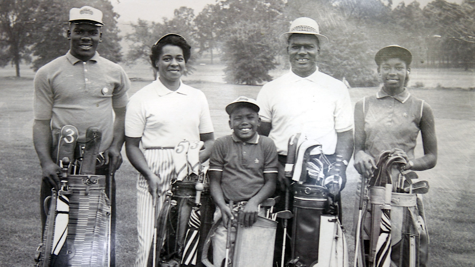 The Powell Family: Billy Powell, Marcella Powell, Larry Powell, William Powell and Renee Powell of East Canton, Ohio at Clearview Golf Club.
