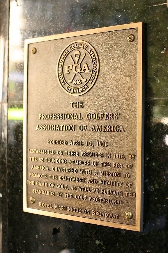 A plaque at the Hotel Martinique recognizes the momentous day in 1916.