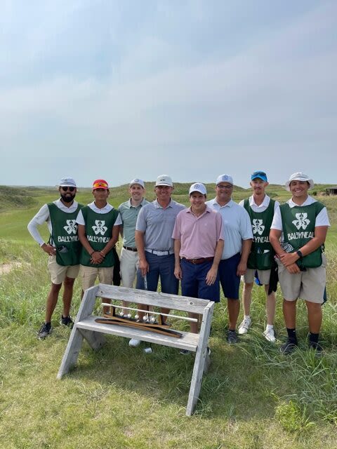 Steve Scott with Silver Club Golfing Society members at Ballyneal.