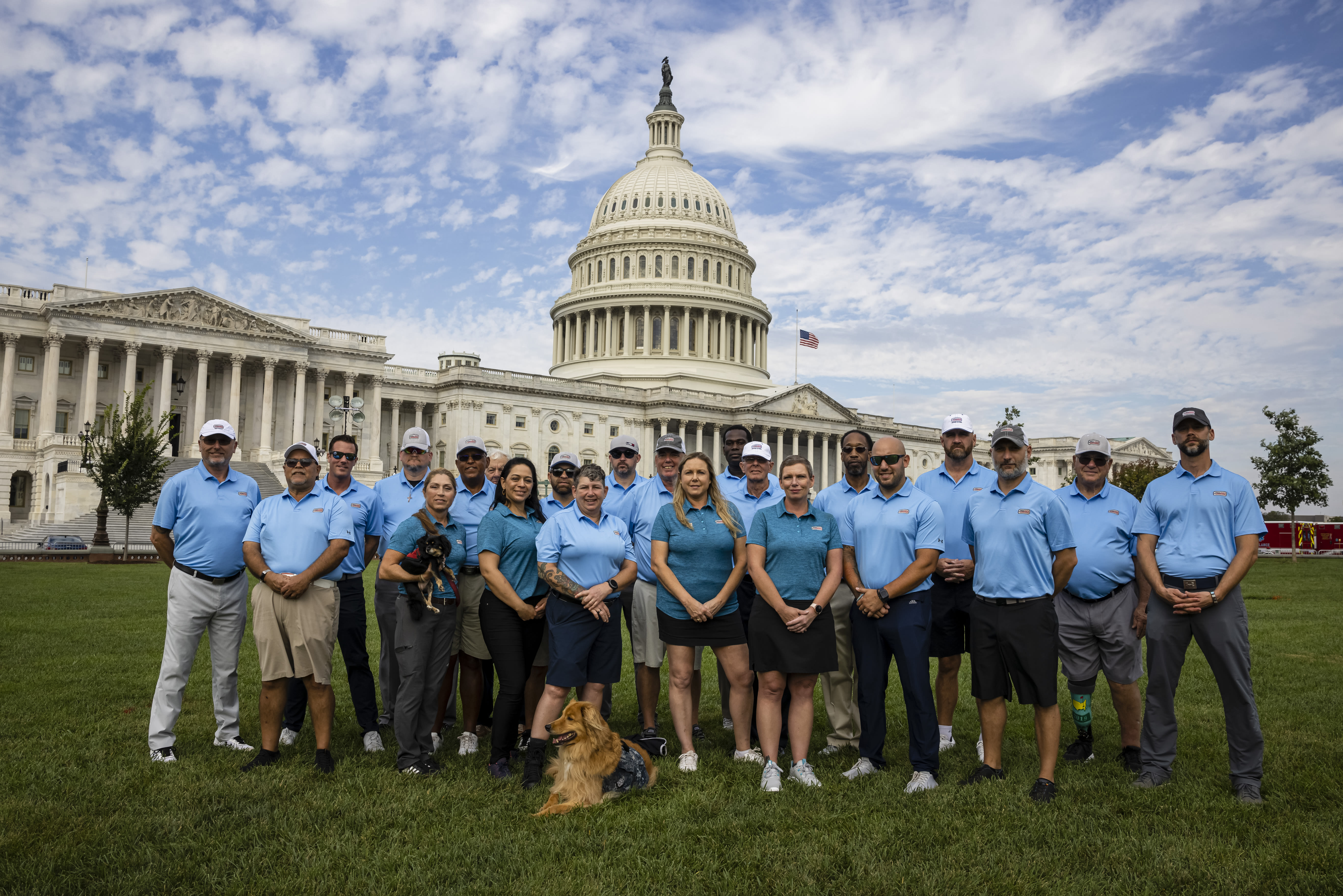 The 2021 Class of PGA HOPE Ambassadors pose for a photo in Washington D.C. during National Golf and Wellness Week. 