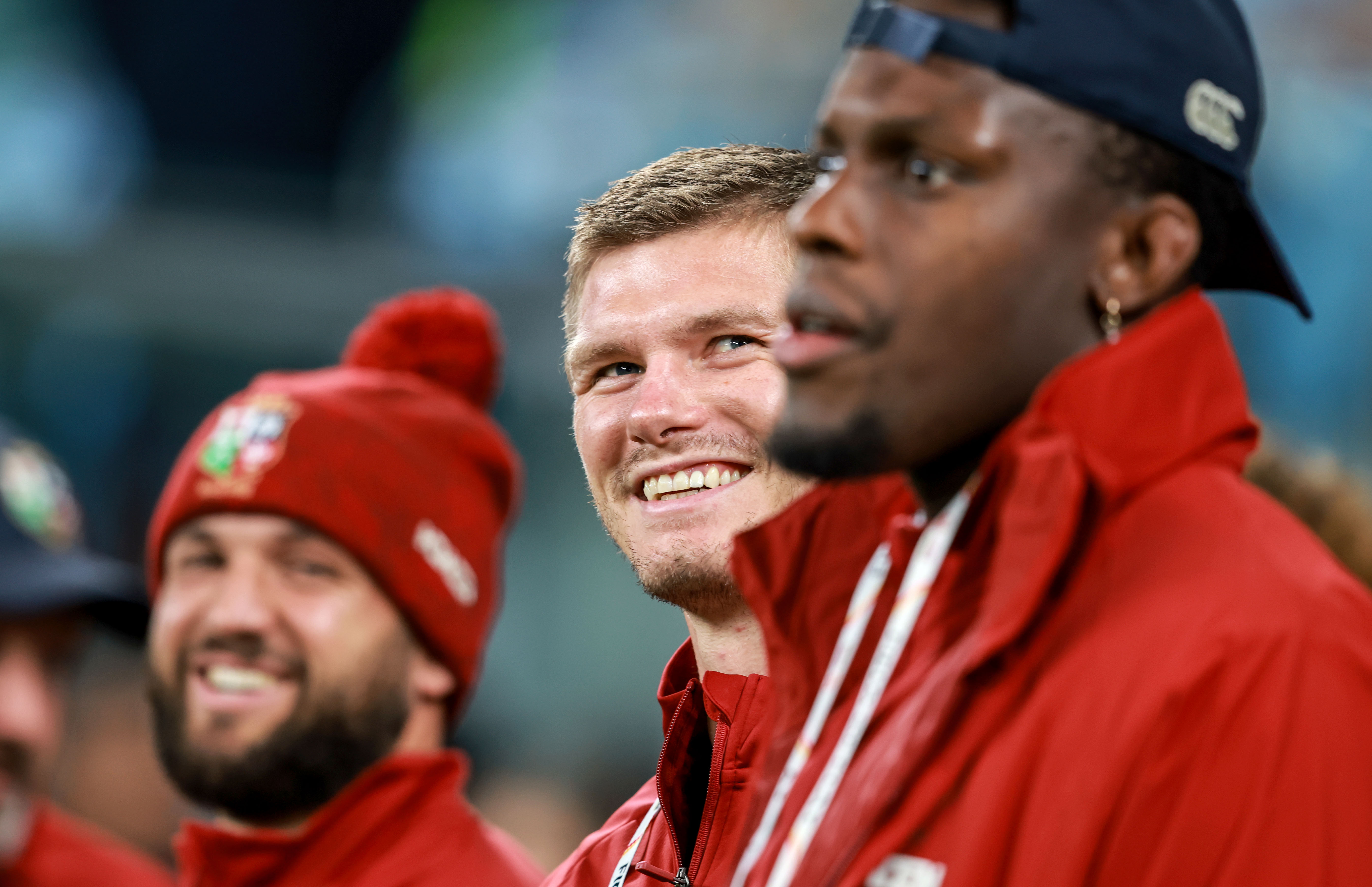 Captain Maro Itoje watches on alongside new call-up Owen Farrell