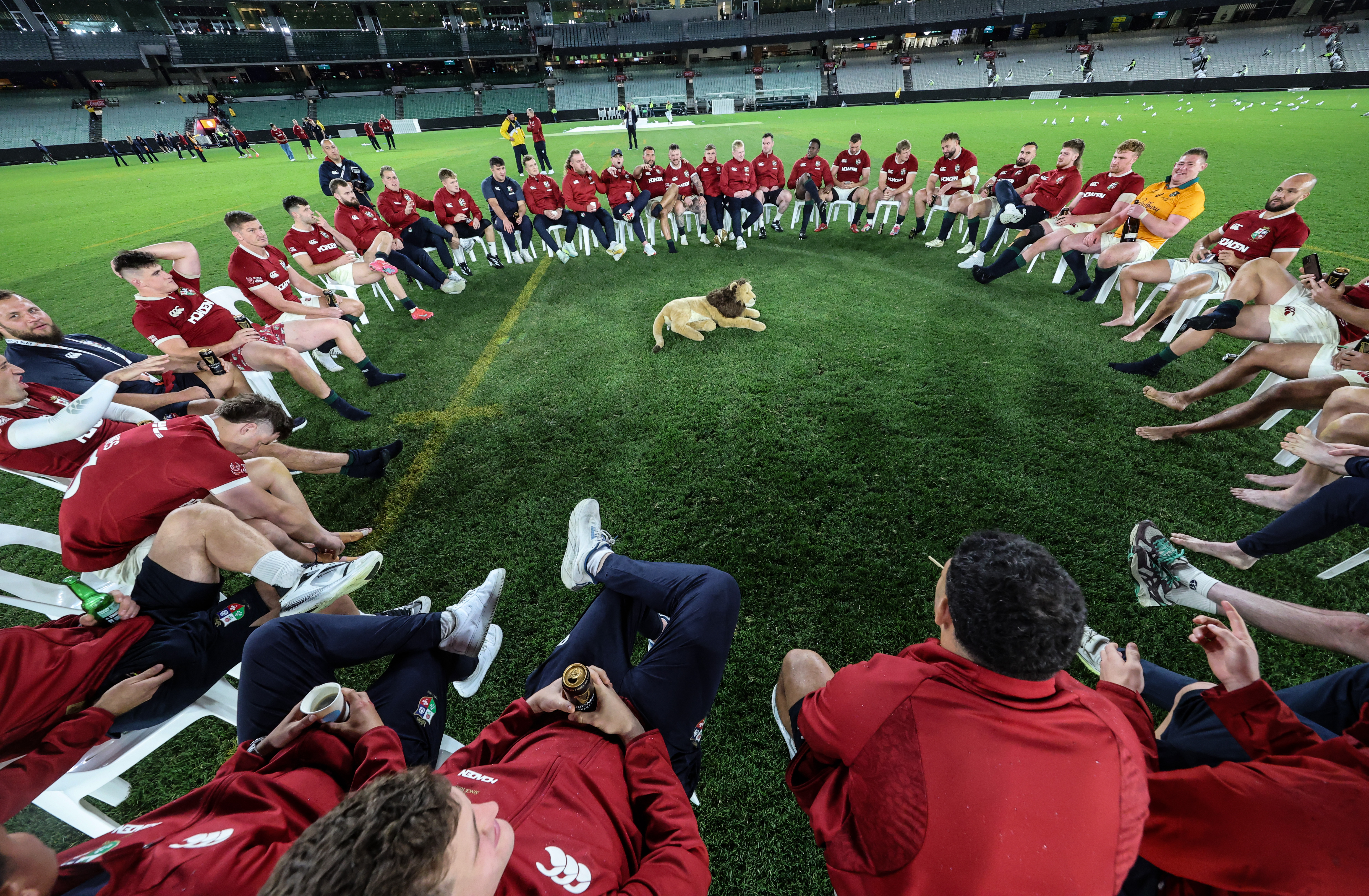 Lions in the outfield