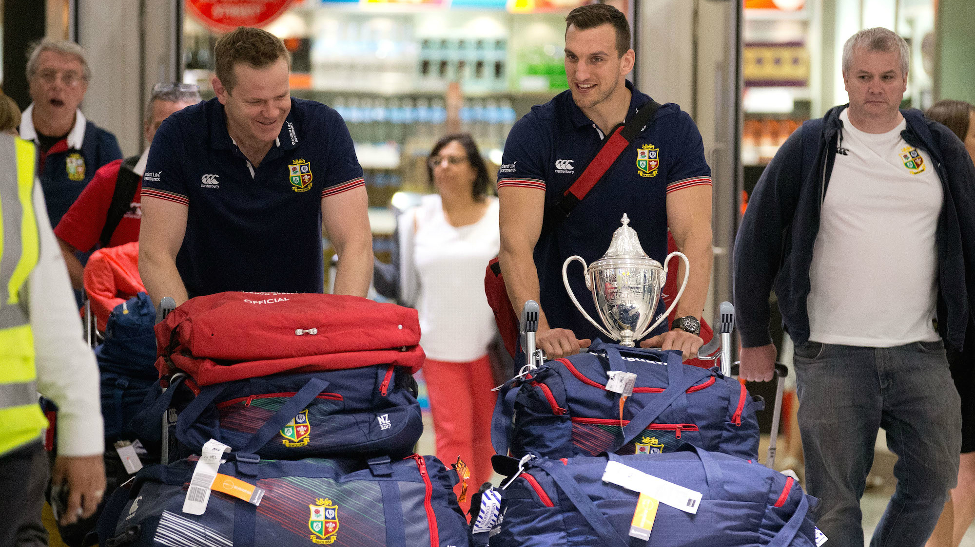 Sam Warburton and John Spencer hail fans as Lions return home