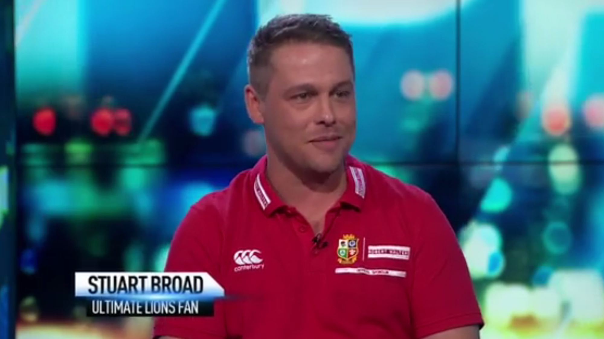Ultimate Lions Fan Stuart Broad shines on New Zealand Television