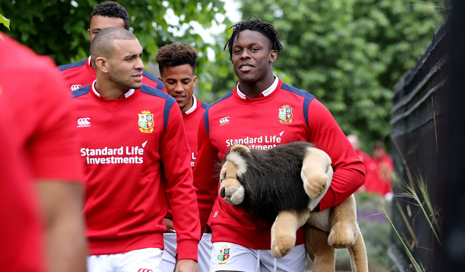 British & Irish Lions mascot BIL meets his latest minder
