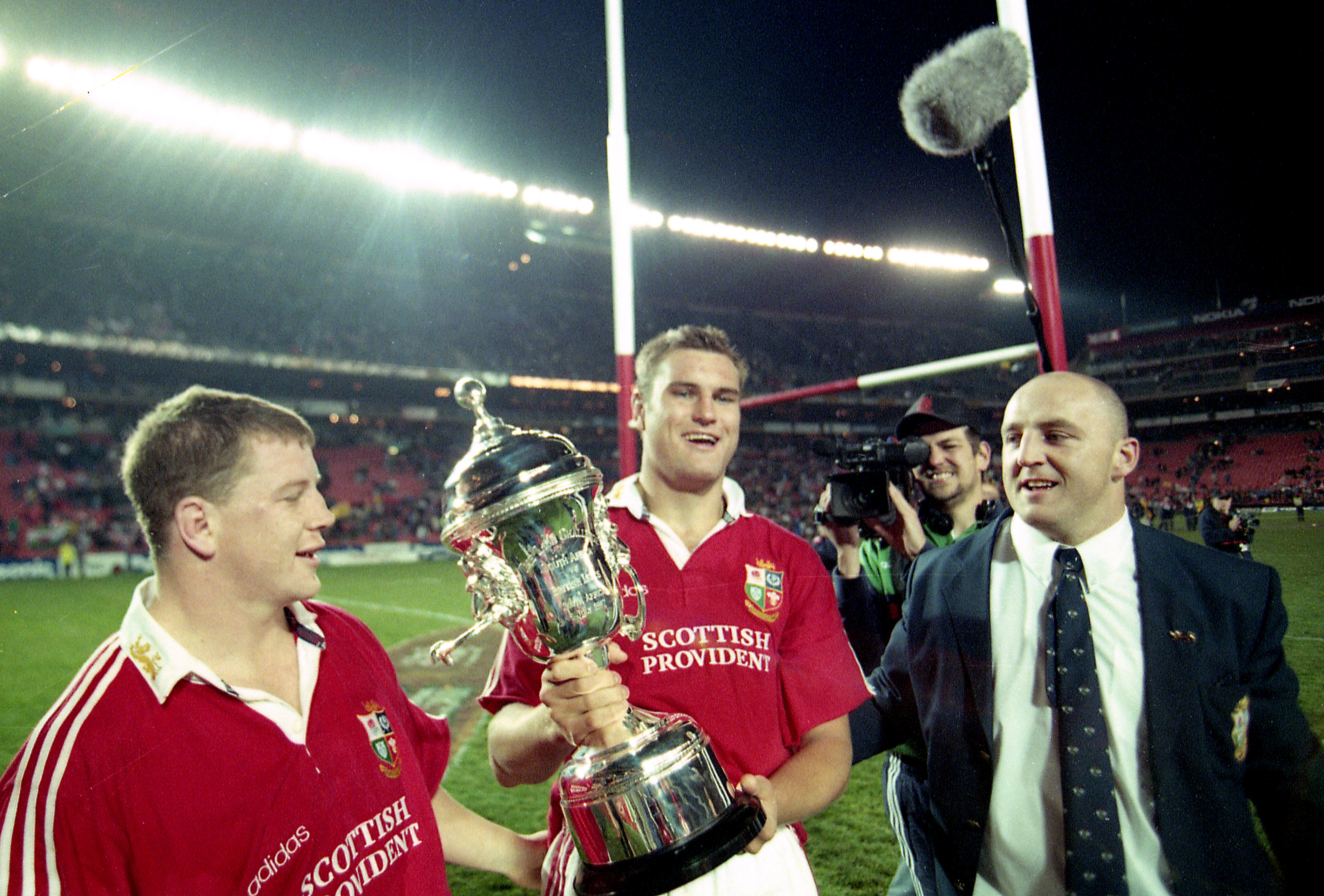 Paul Wallace, Jeremy Davison and Keith Wood with the trophy 5/7/1997