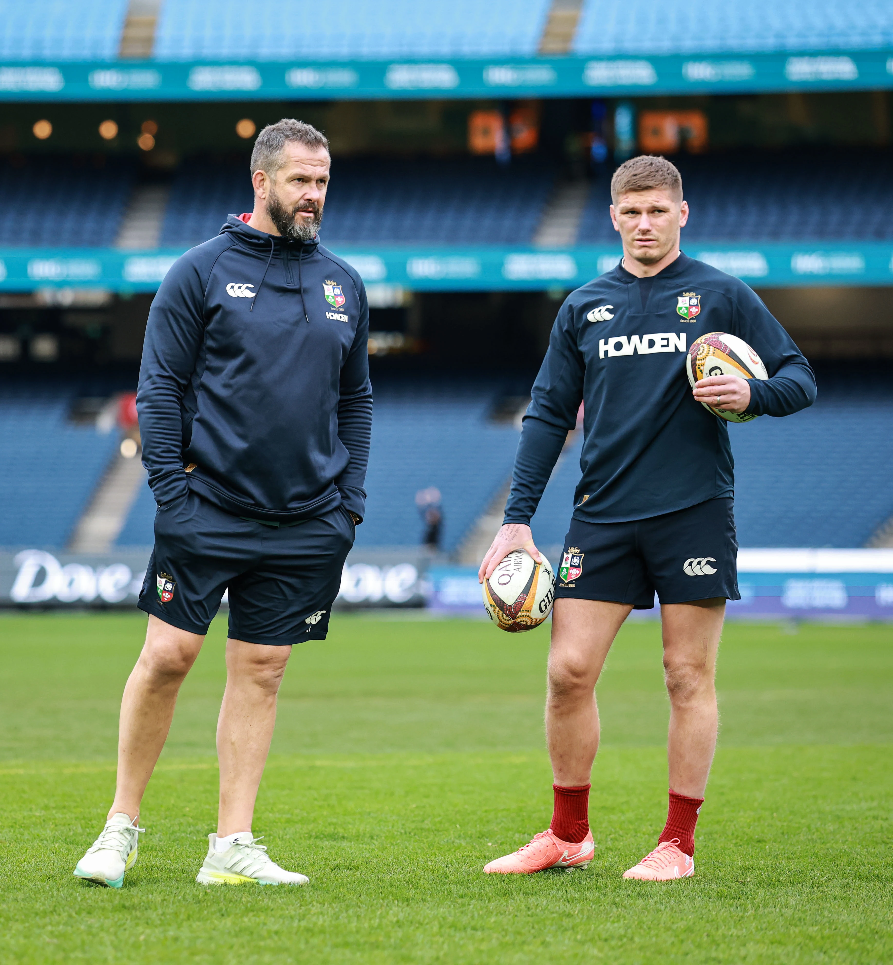 Andy and Owen Farrell stood together at the MCG - Captain's Run
