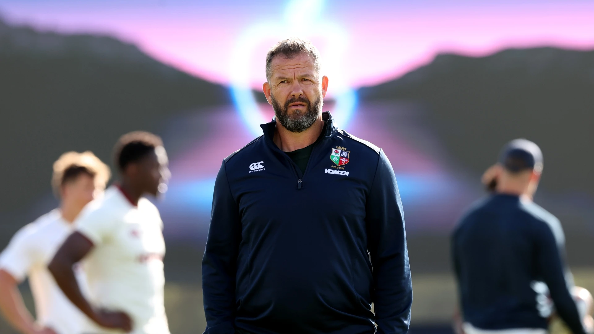 Andy Farrell at Lions training