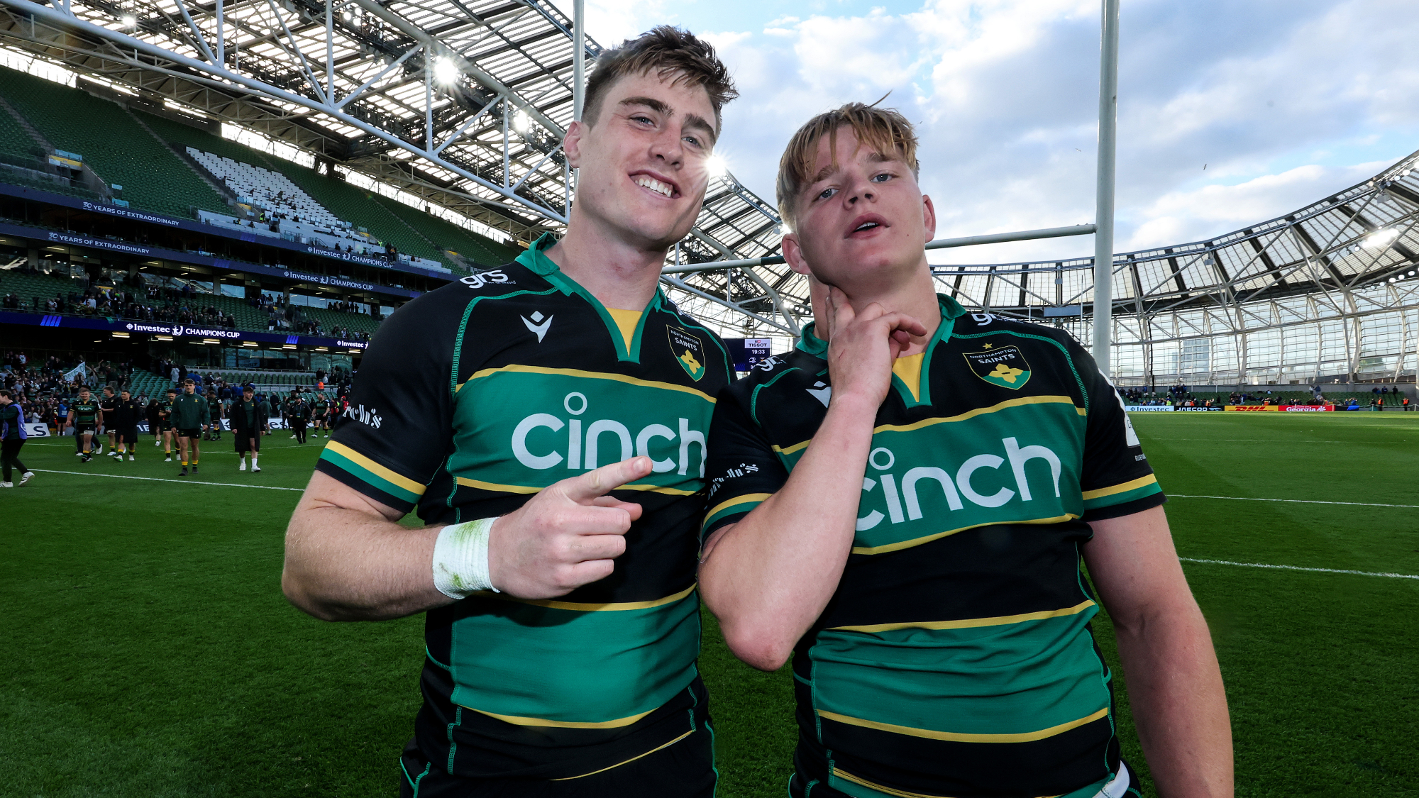 Tommy Freeman and Henry Pollock v Leinster