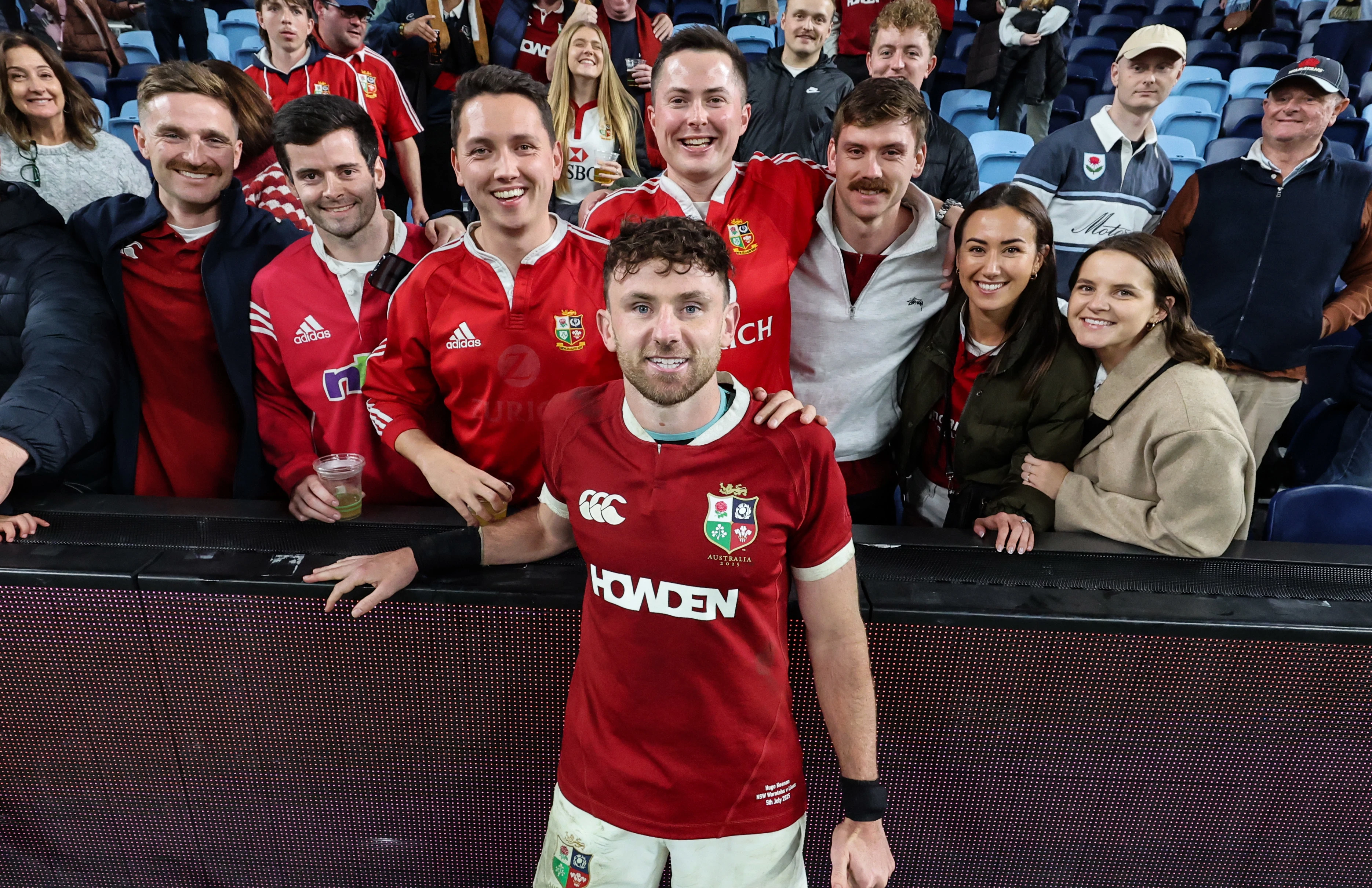 Hugo Keenan with fans after his Lions debut