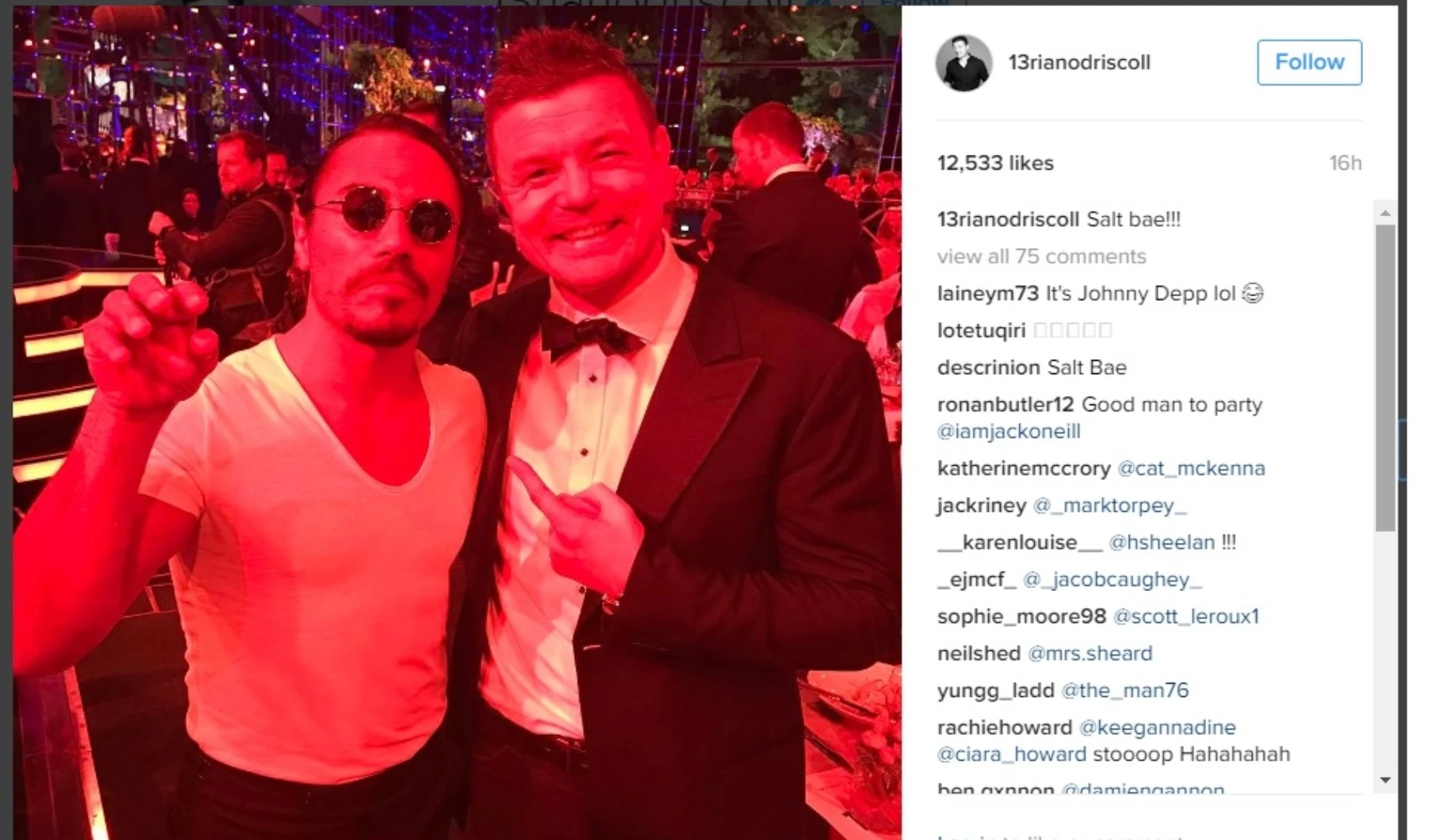 O'Driscoll meets 'Salt Bae' at the Laureus Sports Awards