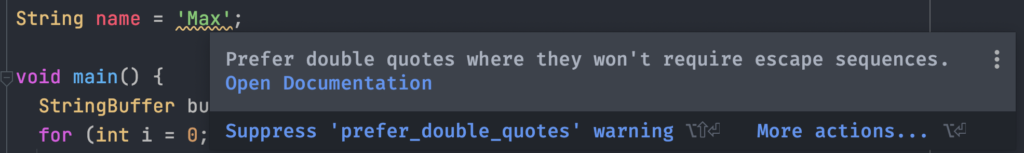 Prefer double quotes linting rule