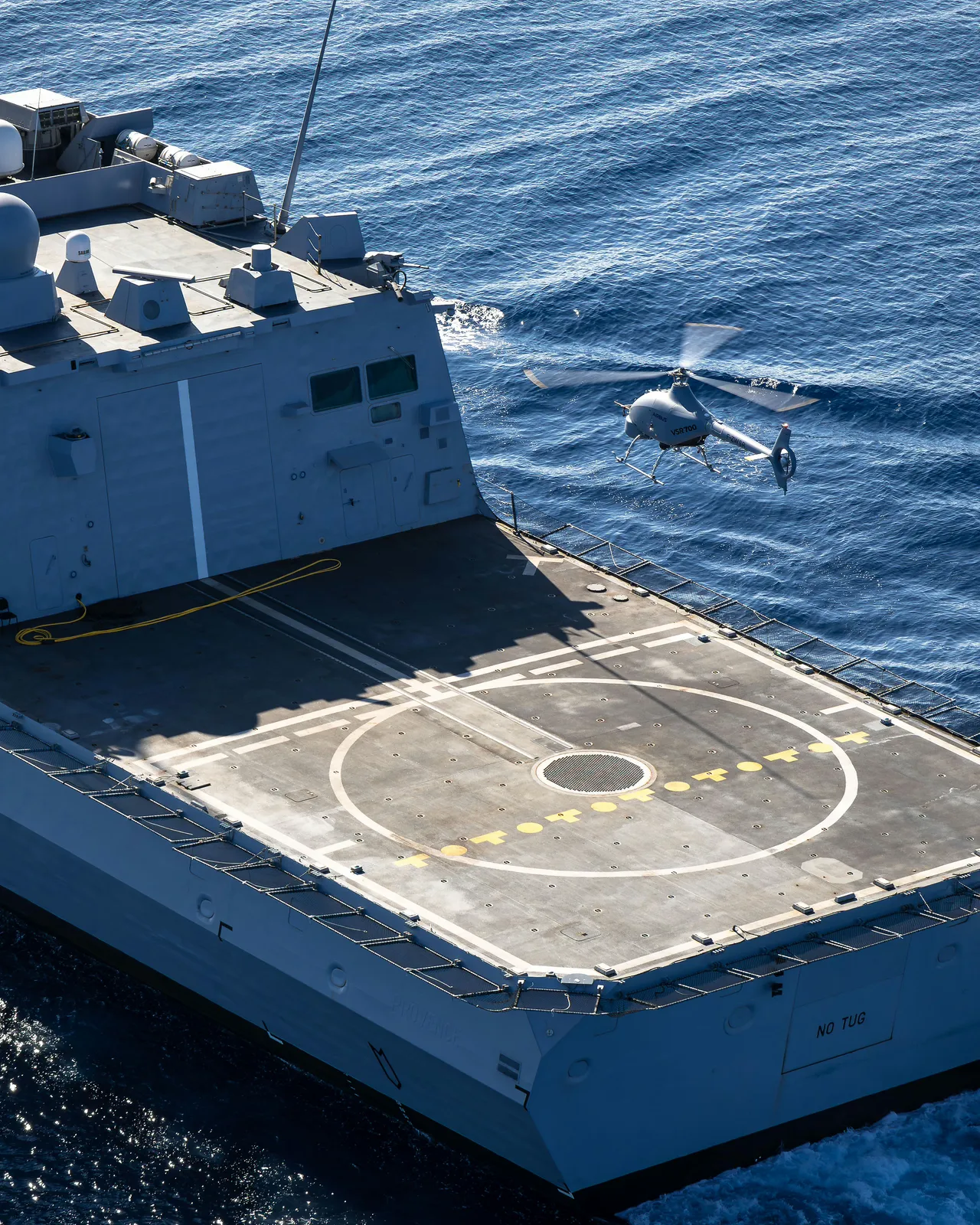 Strategic Developments in Naval Unmanned Systems: The Airbus VSR700 at the Paris Air Show 2025. Anti-submarine operations are carried out with UAV helicopters & the targeting of ships' missiles by transmitting data from their radars.