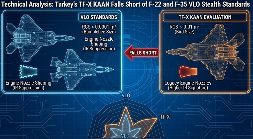 Technical Analysis: Turkey's TF-X KAAN falls short of F-22 and F-35 VLO Stealth standards