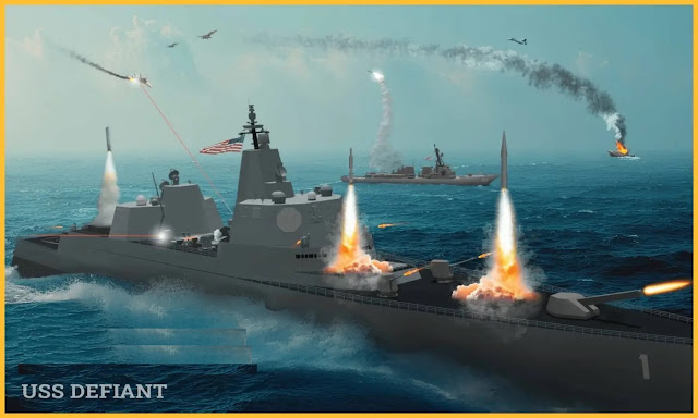 US NAVY 2030: President Donald Trump officially presented to the media the plans for the new large surface warships USS Defiant-class (BBG-1). The new "battleships" are expected to have a displacement of between 30,000 and 40,000