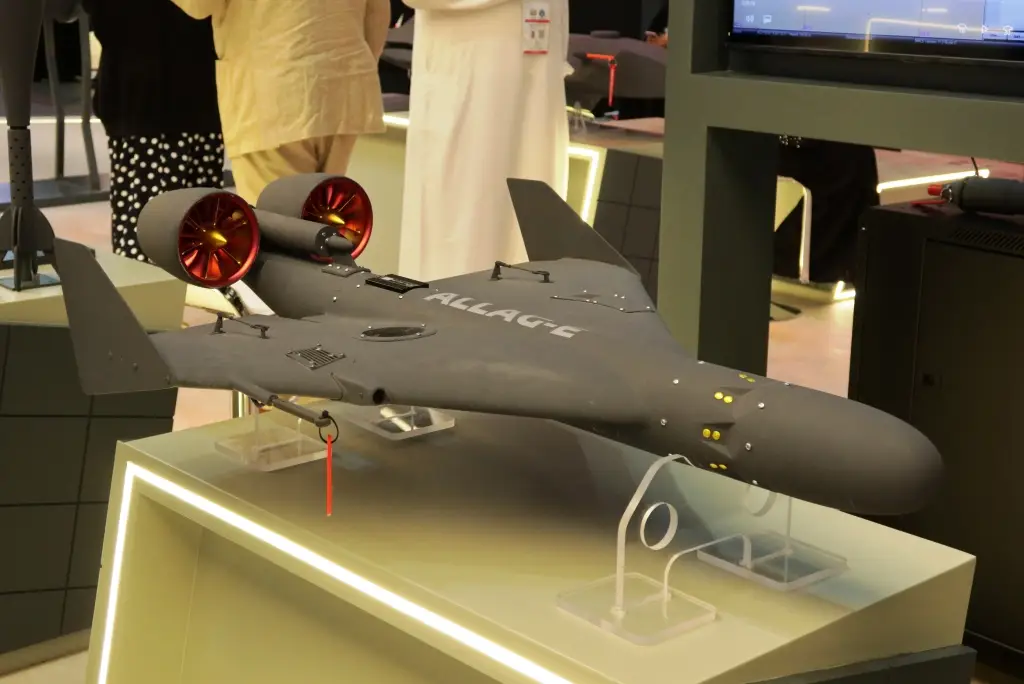 Unmanned interceptors EDGE Allag-E, Allag-TJ and the new version of Allag-E from the UAE to shoot down UAVs and roving munitions.