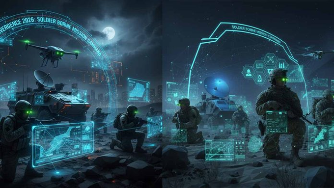 Military Command System: Enhancing the US Army's Situational Awareness through the Integration of Night Vision and Mesh Networking in Project Convergence 2026! See and transmit data directly to UGVs, UAVs, tanks, artillery, aviation.
