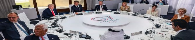 G7 leaders candidly discuss Trump's Iran deal at Evian summit/PM Modi meets world leaders for iconic G7 photo at Evian/India's military, industrial, geopolitical upgrade