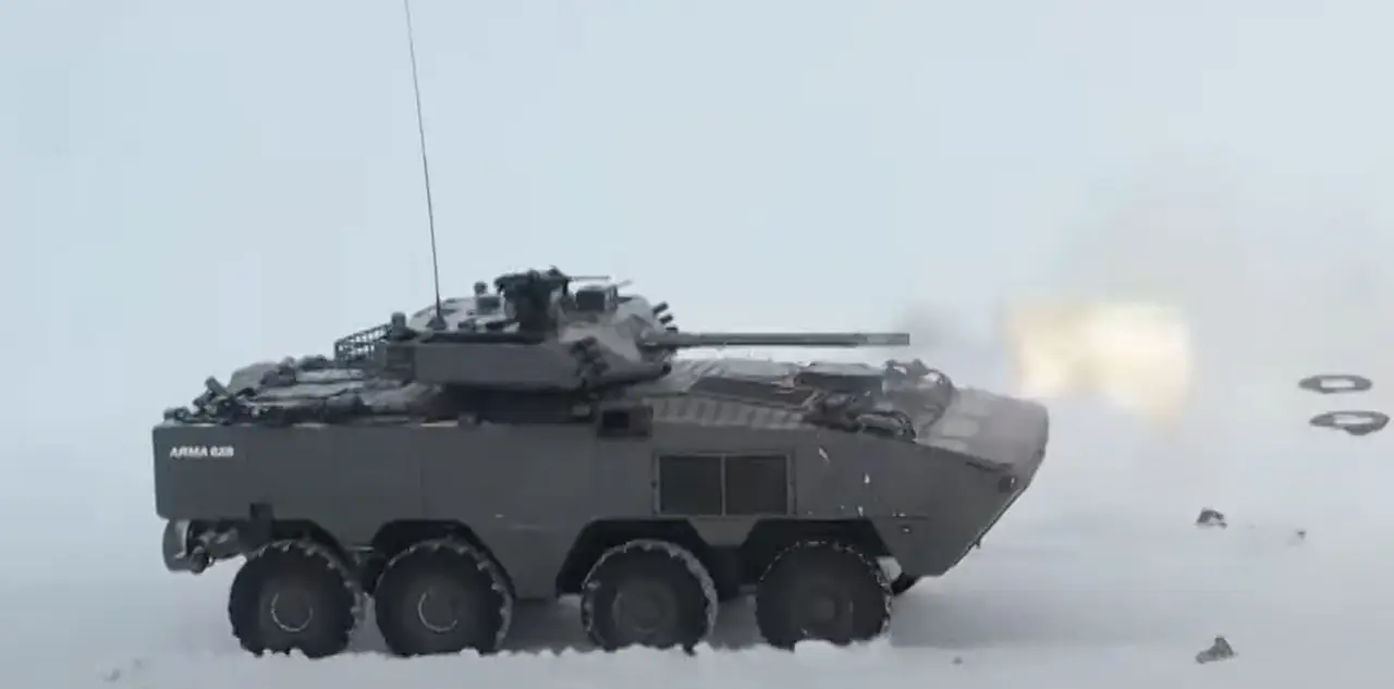 "The most powerful weapon in its class": Kazakhstan's new Taimas infantry fighting vehicle, an 8X8 chassis with a 100mm cannon, a 30mm cannon, two HJ-12 infrared-guided anti-tank missiles and a 7.62mm self-propelled machine gun