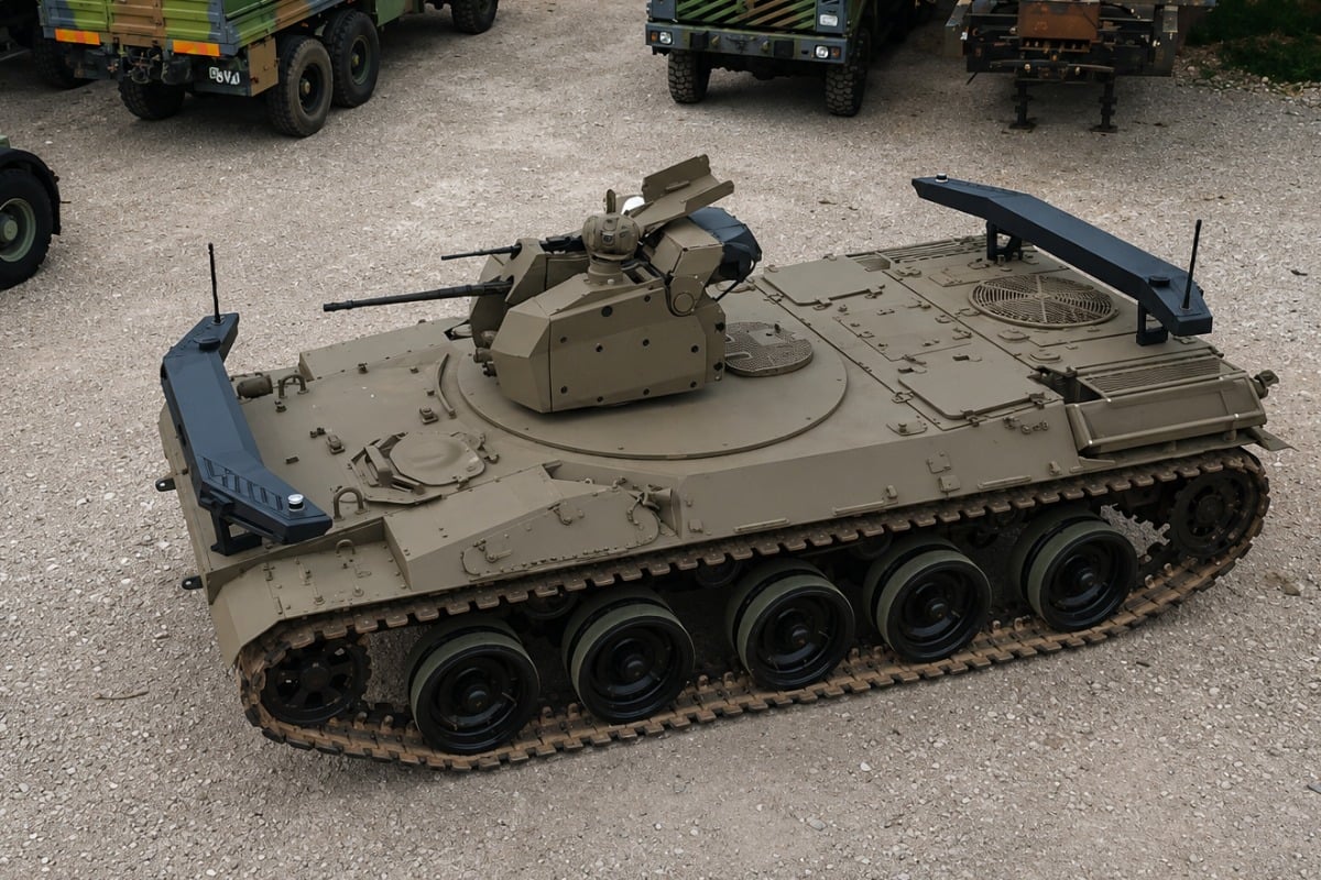 KNDS and S2M Reveal How Old AMX-30 Tank Shell Is Repurposed into a Combat UGV Equipped with an ARX25 25mm Weapon Station.