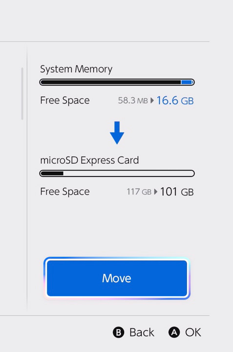 system memory card how much space is on nintendo switch