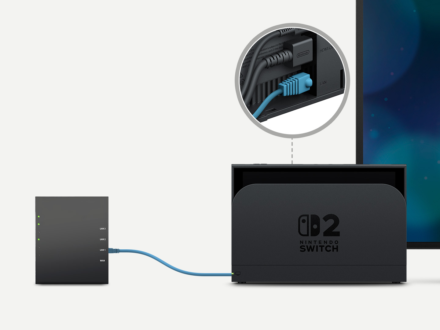 有線でインターネットに接続する｜Nintendo Switch 2 サポート｜任天堂サポート