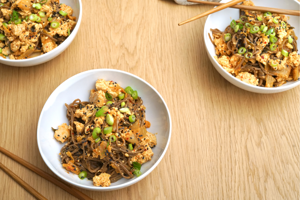 Soba Noodles with Kimchi and Tofu image