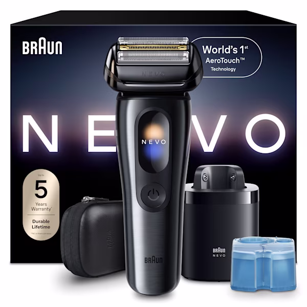 Golarka Braun NEVO 15010c z etui skórzanym i systemem pielęgnacji NEVO 7 w 1. Golarka Braun NEVO 15010c z etui skórzanym i systemem pielęgnacji NEVO 7 w 1.