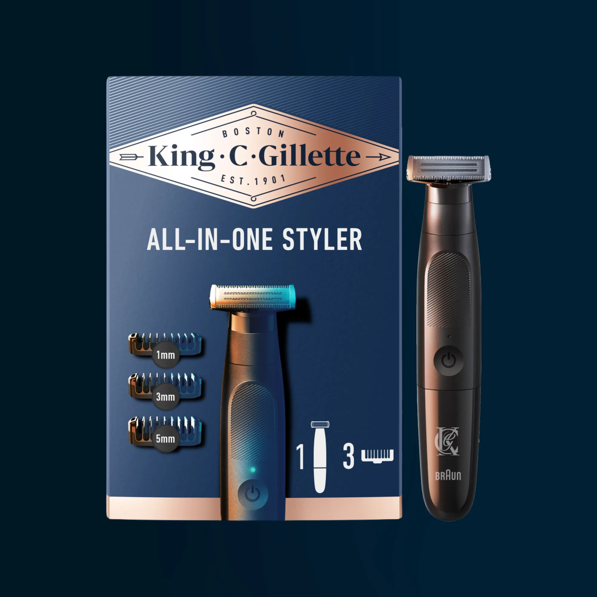 King C. Gillette Masculino Estilo Aparador de Barba Curta Master